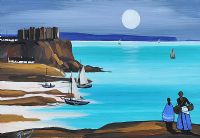 O' HARA'S CASTLE, PORTSTEWART by J.P. Rooney at Ross's Online Art Auctions