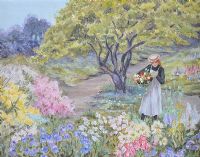 PICKING FLOWERS by Helen Williamson at Ross's Online Art Auctions