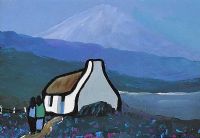 COTTAGE UNDER MOUNT ERRIGAL by Eileen Gallagher at Ross's Online Art Auctions