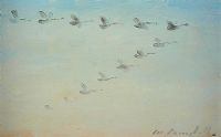 GEESE RETURNING by Con Campbell at Ross's Online Art Auctions