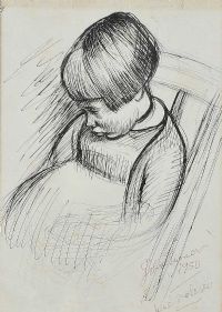 SLEEPING GIRL by John Turner RUA at Ross's Online Art Auctions