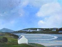 DOWNINGS COTTAGE SEASCAPE by Sean Lorinyenko at Ross's Online Art Auctions