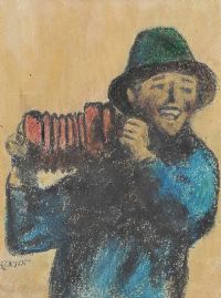 THE CONCERTINA PLAYER by William Conor RHA RUA at Ross's Online Art Auctions