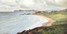 WHITEPARK BAY, COUNTY ANTRIM by Charles McAuley at Ross's Online Art Auctions