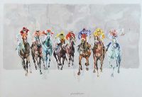 EIGHT HORSE RACE by Desmond Kinney at Ross's Online Art Auctions