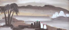 FIGURES IN A LANDSCAPE, NORTH AFRICA by Markey Robinson at Ross's Online Art Auctions