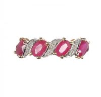 9CT GOLD RUBY AND DIAMOND RING at Ross's Online Art Auctions
