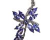 STERLING SILVER TANZANITE AND DIAMOND FLORAL CLUSTER CROSS at Ross's Online Art Auctions