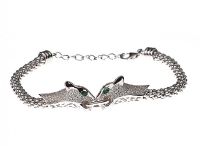 STERLING SILVER PANTHER BRACELET SET WITH CUBIC ZIRCONIA at Ross's Online Art Auctions