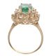 14CT GOLD EMERALD AND DIAMOND CLUSTER RING at Ross's Online Art Auctions