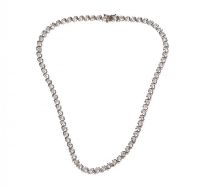 STERLING SILVER AND CUBIC ZIRCONIA NECKLACE at Ross's Online Art Auctions