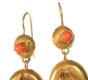 VICTORIAN 15CT GOLD CORAL-SET DROP EARRINGS at Ross's Online Art Auctions
