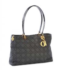 DIOR BLACK QUILTED FABRIC HANDBAG at Ross's Online Art Auctions