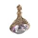 GOLD-PLATED FOB SET WITH OVAL-CUT PURPLE STONE at Ross's Online Art Auctions