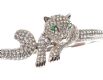 STERLING SILVER PANTHER BANGLE WITH GEM-SET EYES AND  CUBIC ZIRCONIA at Ross's Online Art Auctions