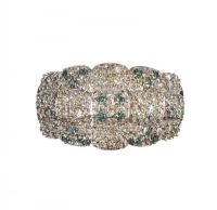 9CT GOLD GREEN AND WHITE DIAMOND DRESS RING at Ross's Online Art Auctions