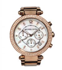 MICHAEL KORS ROSE-GOLD PLATED AND CRYSTAL LADY'S WRIST WATCH at Ross's Online Art Auctions