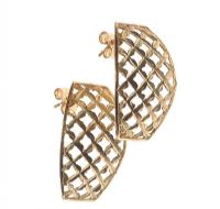 9CT GOLD LATTICE EARRINGS at Ross's Online Art Auctions