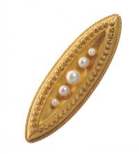 VICTORIAN 15CT GOLD SEED PEARL BROOCH at Ross's Online Art Auctions