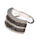 9CT WHITE GOLD BLACK AND WHITE DIAMOND RING at Ross's Online Art Auctions