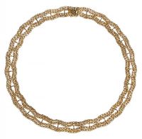 18CT GOLD WOVEN NECKLACE at Ross's Online Art Auctions