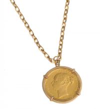 SOVEREIGN PENDANT AND 9CT GOLD CHAIN at Ross's Online Art Auctions