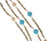 9CT GOLD TURQUOISE AND CULTURED PEARL ROPE CHAIN NECKLACE at Ross's Online Art Auctions