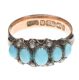 9CT ROSE GOLD GRADUATED TURQUOISE AND SEED PEARL RING at Ross's Online Art Auctions