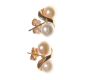 9CT GOLD TWO-TONE CULTURED PEARL EARRINGS at Ross's Online Art Auctions