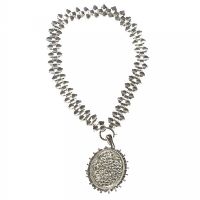 VICTORIAN STERLING SILVER COLLARETTE AND LOCKET at Ross's Online Art Auctions
