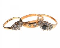 SELECTION OF 9CT GOLD RINGS SET WITH CUBIC ZIRCONIA at Ross's Online Art Auctions