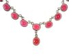 STERLING SILVER NECKLACE SET WITH TWENTY-TWO OVAL CABOCHON GARNETS at Ross's Online Art Auctions