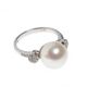 14CT WHITE GOLD PEARL AND DIAMOND RING at Ross's Online Art Auctions