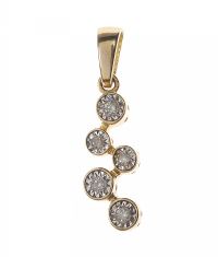 9CT GOLD AND DIAMOND FIVE STONE PENDANT at Ross's Online Art Auctions