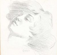 A GIRL'S HEAD by William Conor RHA RUA at Ross's Online Art Auctions