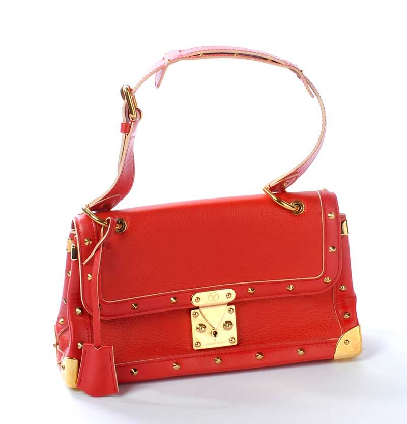 LOUIS VUITTON LIMITED EDITION RED HANDBAG WITH GOLD-TONE HARDWARE