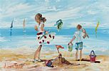 FUN AT THE BEACH by Lorna Millar at Ross's Online Art Auctions