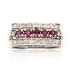 14CT WHITE GOLD RUBY & DIAMOND RING at Ross's Online Art Auctions