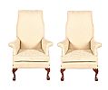PAIR OF UPHOLSTERED ARMCHAIRS at Ross's Online Art Auctions
