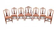 SET OF SEVEN EDWARDIAN MAHOGANY DINING ROOM CHAIRS at Ross's Online Art Auctions