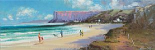 ON THE BEACH AT BALLYCASTLE by William Cunningham at Ross's Online Art Auctions