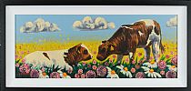 CATTLE AMONG THE FLOWERS by Ronald Keefer at Ross's Online Art Auctions