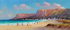 BEACH STROLL, WATERFOOT, COUNTY ANTRIM by William Cunningham at Ross's Online Art Auctions