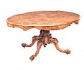 VICTORIAN SHAPED TOP WALNUT CENTRE TABLE at Ross's Online Art Auctions