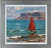 THE RED SAIL by Donald McNaughton at Ross's Online Art Auctions