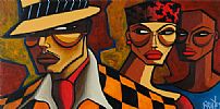 THE NEW MAN IN TOWN by Terry Bradley at Ross's Online Art Auctions