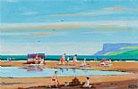 SUMMER DAYS, BALLYCASTLE BEACH, COUNTY ANTRIM by Cupar Pilson at Ross's Online Art Auctions