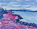 CAHORE BEACH, WEXFORD IN PURPLE & BLUE by Sean Patrick at Ross's Online Art Auctions