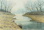 AUTUMN TREES BY THE RIVER by Ray Horne at Ross's Online Art Auctions