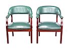 PAIR OF LEATHER TUB CHAIRS at Ross's Online Art Auctions